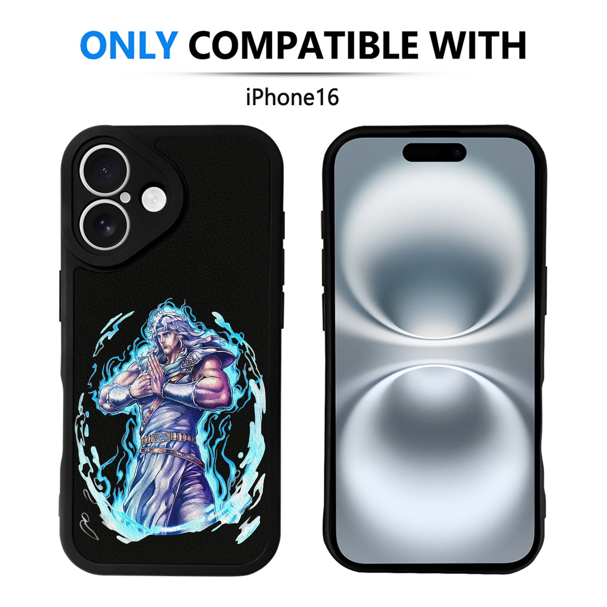 （画像用） 北斗の拳 Fist of the North Star 【iPhone 16シリーズ対応】シリコンスマホケース（レザー調） 材質：シリコン